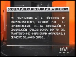 Disculpa pública ordenada por la Supercom