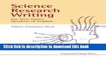 [Popular] Science Research Writing For Non-Native Speakers of English Paperback Collection