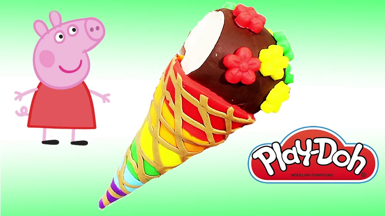 Pay Doh Rainbow Ice Cream Cups DIY Wonderful Peppa Pig Toys Funny Video for Kids