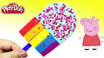 Play Doh Popsicle Ice Cream Rainbow Cinnamon and Peppa Pig español Funny Video for Kids