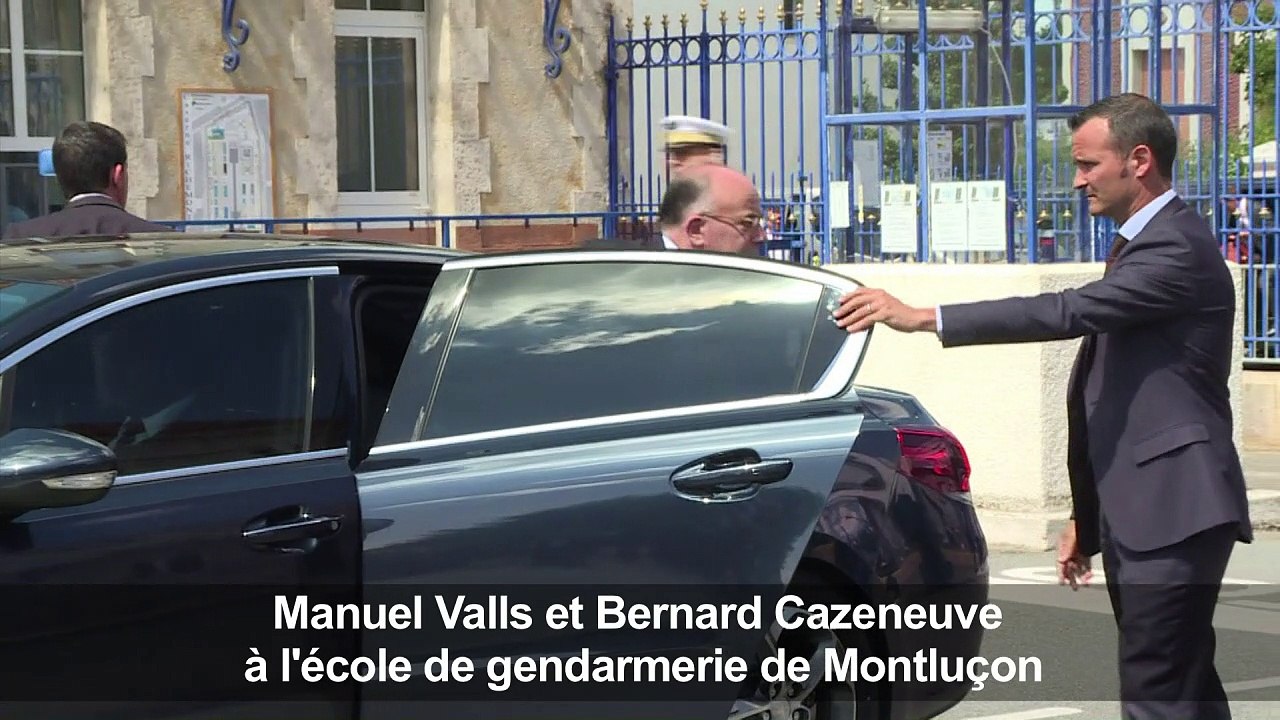 M. Valls et B. Cazeneuve à l"école de gendarmerie de Montluçon