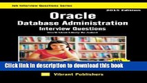[PDF Kindle] Oracle Database Administration Interview Questions You ll Most Likely Be Asked Free