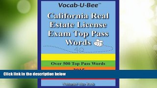 Big Deals  Vocab-U-Bee California CA Real Estate License Exam Top Pass Words 2015  Best Seller