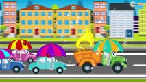 Car Patrol - Police Car helps Cars & Trucks in the city. Emergency Vehicles Cartoons for children