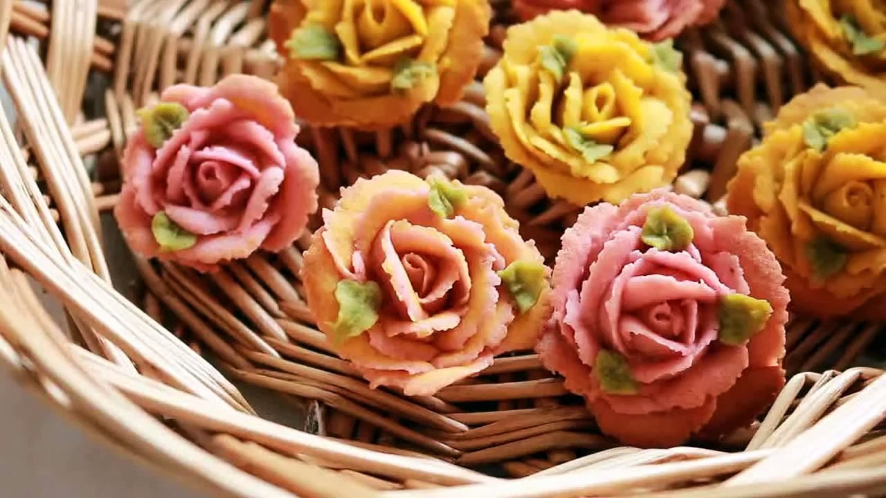 Rose kidney bean paste cookie / rose cookie / 장미앙금쿠키