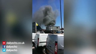 Caravan fire in Southampton