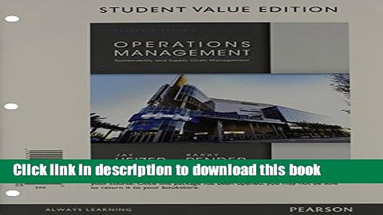 [Download] Operations Management, Student Value Edition Plus NEW MyOMLab with Pearson eText --