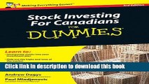 [Popular] Stock Investing For Canadians For Dummies Paperback Online
