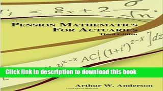 [Popular] Pension Mathematics for Actuaries Hardcover Online