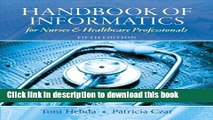 [PDF] Handbook of Informatics for Nurses   Healthcare Professionals (5th Edition) Free Online