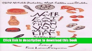 [PDF] Never Eat More Than You Can Lift Book Online