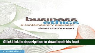Books Business Ethics: A Contemporary Approach Full Online
