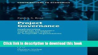 Books Project Governance: Implementing Corporate Governance and Business Ethics in Nonprofit