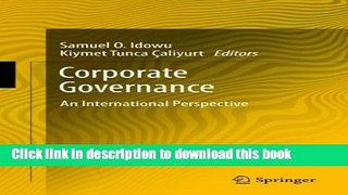 Books Corporate Governance: An International Perspective Full Online