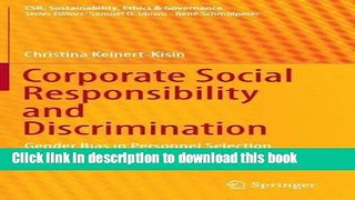 Ebook Corporate Social Responsibility and Discrimination: Gender Bias in Personnel Selection Free