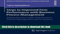 Ebook Steps to Improved Firm Performance with Business Process Management: Adding Business Value