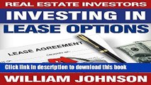 [Popular] Real Estate Investors Investing in Lease Options Paperback Online