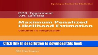 Books Maximum Penalized Likelihood Estimation: Volume II: Regression Full Online