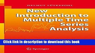 Books New Introduction to Multiple Time Series Analysis Full Online