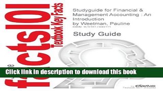Ebook Studyguide for Financial   Management Accounting: An Introduction by Weetman, Pauline, ISBN