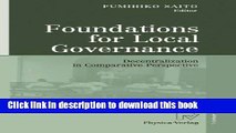 Ebook Foundations for Local Governance: Decentralization in Comparative Perspective Full Online