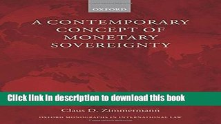 Books A Contemporary Concept of Monetary Sovereignty Free Online