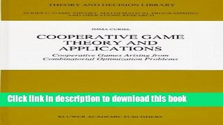 Books Cooperative Game Theory and Applications: Cooperative Games Arising from Combinatorial