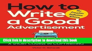 [Popular] How to Write a Good Advertisement Hardcover Free