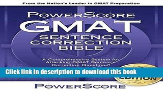 [Popular] The PowerScore GMAT Sentence Correction Bible Hardcover Free