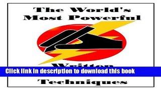 [Popular] The World s Most Powerful Written Persuasion Techniques Hardcover Online