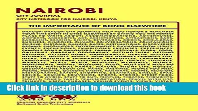 [Download] Nairobi City Journal, City Notebook for Nairobi, Kenya Hardcover Online