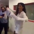 Katrina Kaif throws shirt during dancing step
