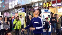 Amazing Football Acrobatics. Street Performers in Hong Kong