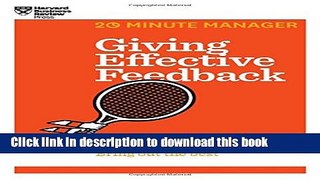 [Popular] Giving Effective Feedback (HBR 20-Minute Manager Series) Paperback Collection