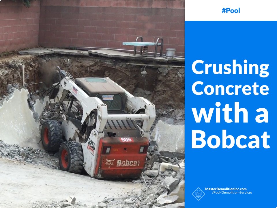 Crushing Concrete with a Bobcat