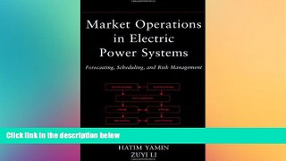 FREE PDF  Market Operations in Electric Power Systems: Forecasting, Scheduling, and Risk