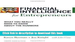 [Popular] Financial Intelligence for Entrepreneurs: What You Really Need to Know About the Numbers