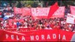 Movimento dos Trabalhadores Sem Teto (MTST) faz protesto por moradia na zona sul de São Paulo