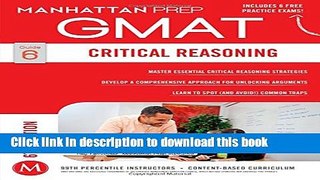 [Download] GMAT Critical Reasoning (Manhattan Prep GMAT Strategy Guides) Hardcover Online