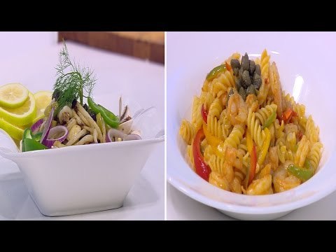 مكرونة بالجمبري - سلطة كاليماري بالمشروم | شبكة و صنارة حلقة كاملة