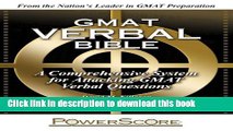 [PDF] The PowerScore GMAT Verbal Bible: A Comprehensive System for Attacking GMAT Verbal Questions
