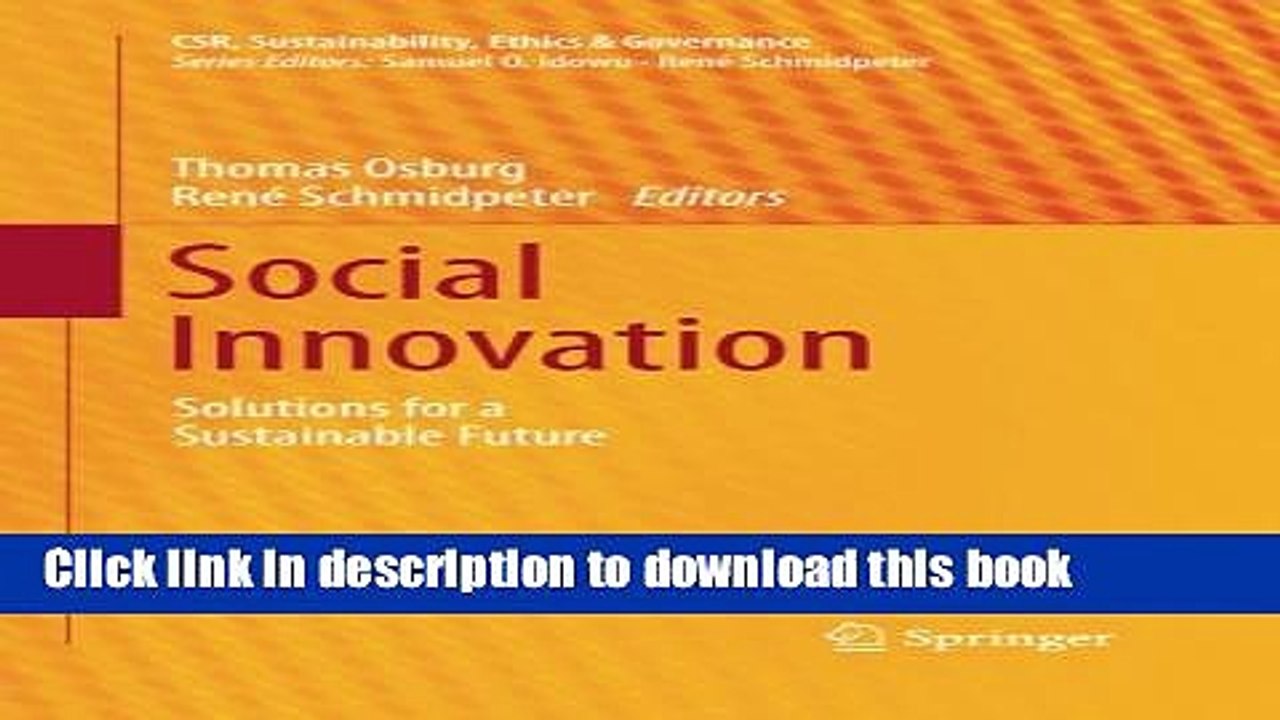 [Download] Social Innovation: Solutions for a Sustainable Future (CSR, Sustainability, Ethics