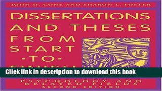 [Download] Dissertations And Theses from Start to Finish: Psychology And Related Fields Hardcover