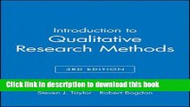 [Popular Books] Introduction to Qualitative Research Methods Full Online