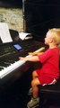 3 Year Old Child So Excited Playing Piano (clavinova) - He Has So Much Fun W/His Music!