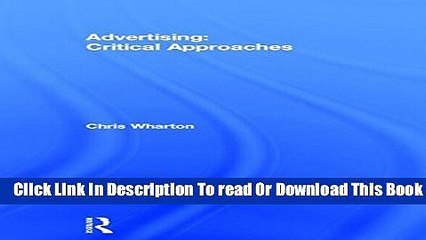 [Download] Advertising: Critical Approaches Paperback Collection