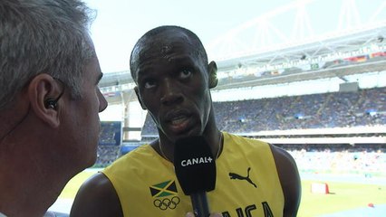 Jeux Olympiques 2016 - Athlétisme (100 M) - La réaction d'Usain Bolt après les séries