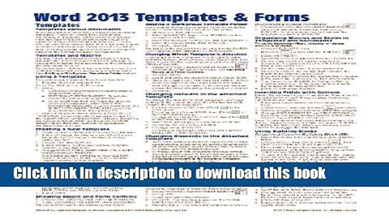 [Download] Microsoft Word 2013 Templates   Forms Quick Reference Guide (Cheat Sheet of