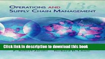 [Download] Operations   Supply Chain Management with Student OM Video DVD Hardcover Online