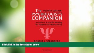 Must Have PDF  The Psychologist s Companion: A Guide to Scientific Writing for Students and